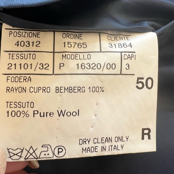 Canali Navy Check Blazer Size 50 Italian - Picture 5 of 7